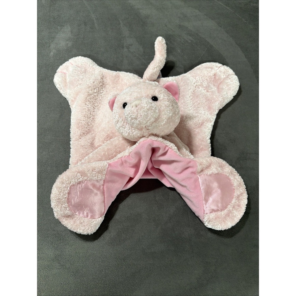 Vintage Baby GUND Comfy Cozy Plush Blanket Lovey Pink Cat Pink Nose 45044